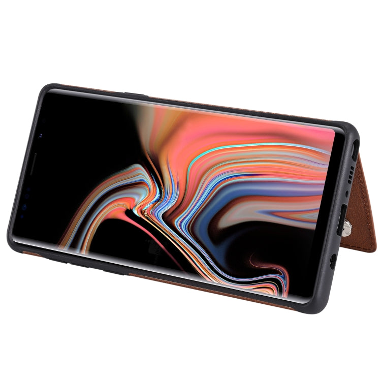 For Galaxy Note9 Solid Color Double Buckle Zipper Shockproof Protective Case