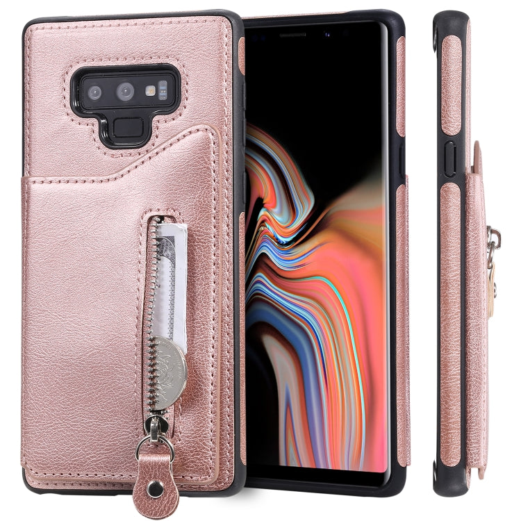For Galaxy Note9 Solid Color Double Buckle Zipper Shockproof Protective Case