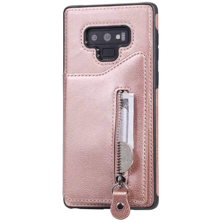 For Galaxy Note9 Solid Color Double Buckle Zipper Shockproof Protective Case