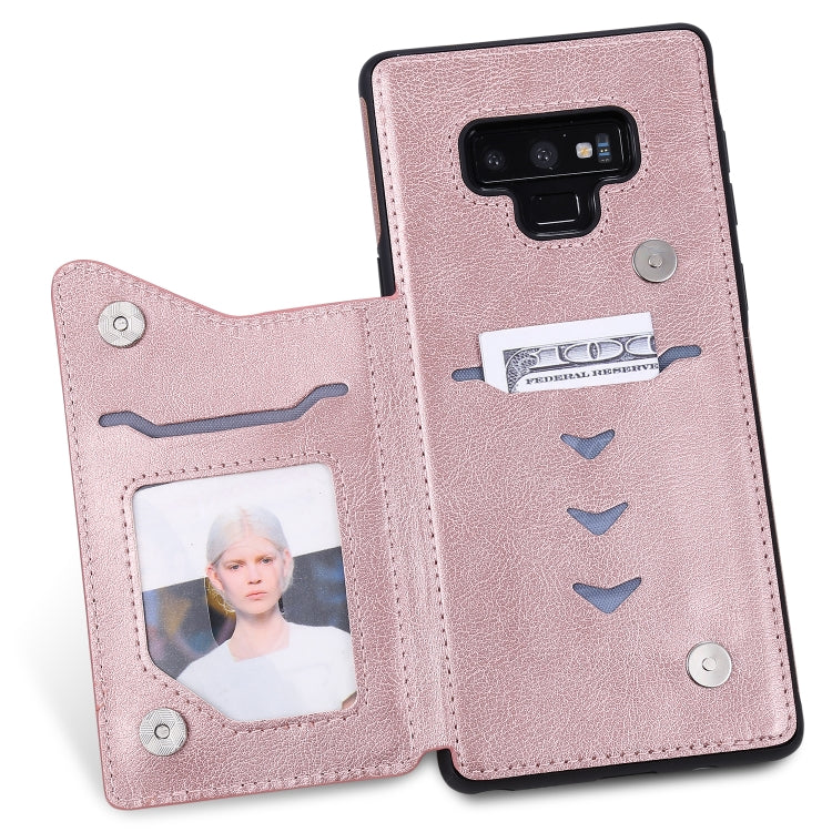 For Galaxy Note9 Solid Color Double Buckle Zipper Shockproof Protective Case