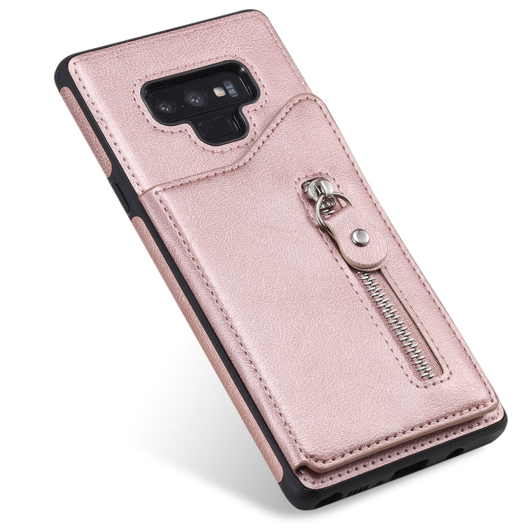 For Galaxy Note9 Solid Color Double Buckle Zipper Shockproof Protective Case
