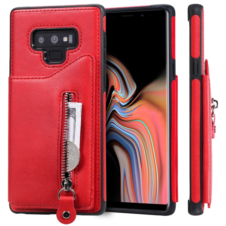 For Galaxy Note9 Solid Color Double Buckle Zipper Shockproof Protective Case