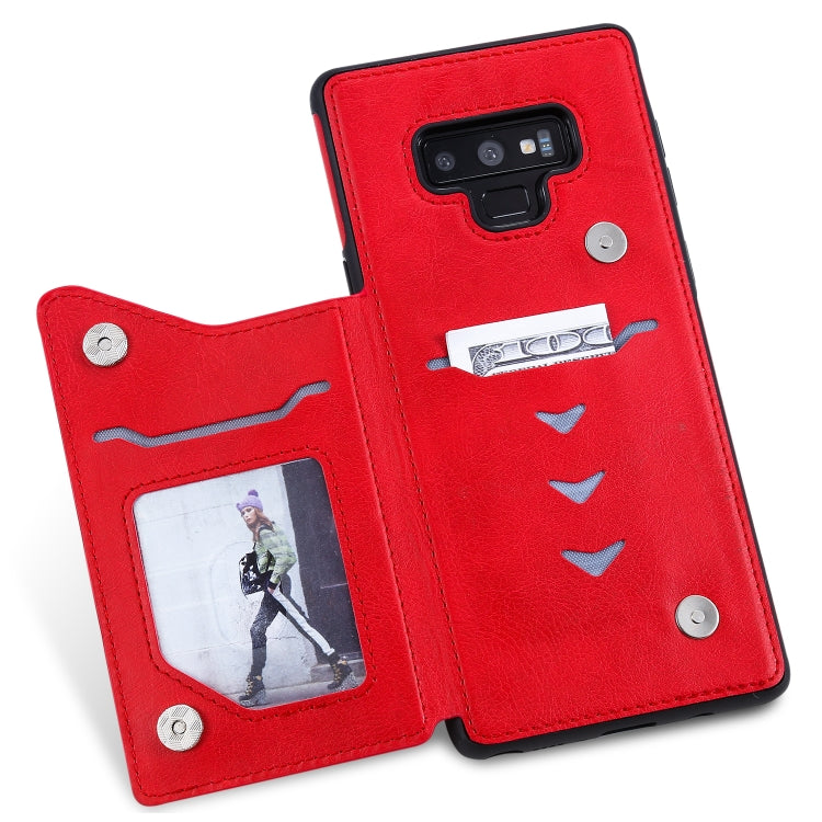 For Galaxy Note9 Solid Color Double Buckle Zipper Shockproof Protective Case