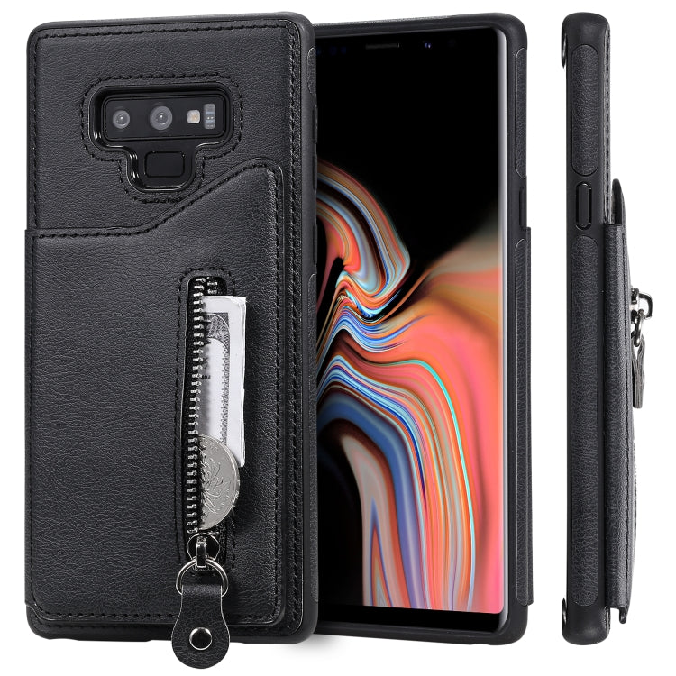 For Galaxy Note9 Solid Color Double Buckle Zipper Shockproof Protective Case