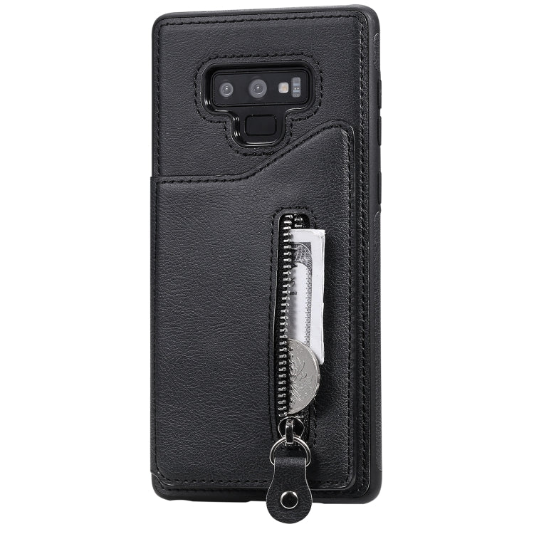 For Galaxy Note9 Solid Color Double Buckle Zipper Shockproof Protective Case