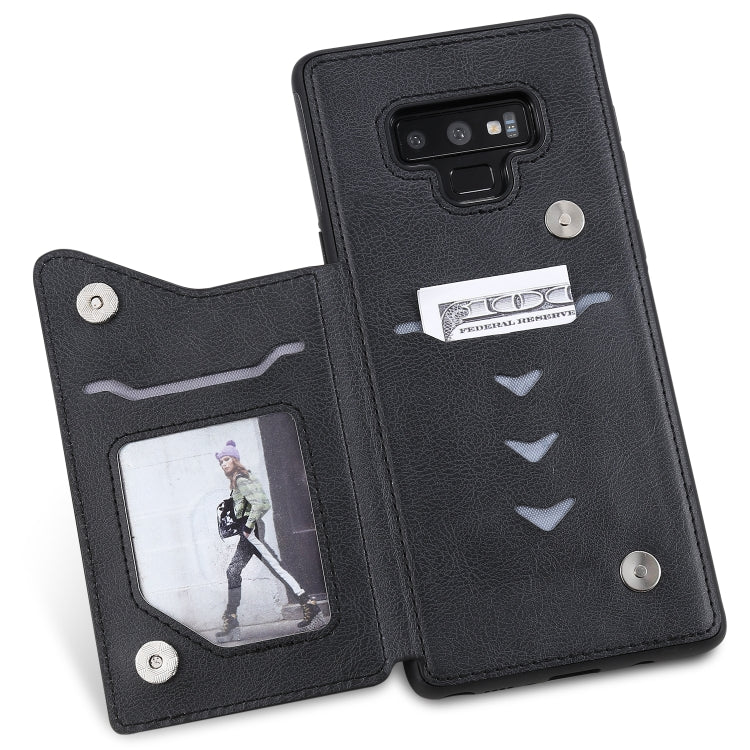 For Galaxy Note9 Solid Color Double Buckle Zipper Shockproof Protective Case