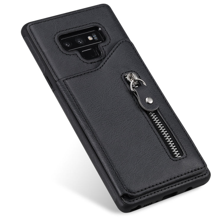 For Galaxy Note9 Solid Color Double Buckle Zipper Shockproof Protective Case