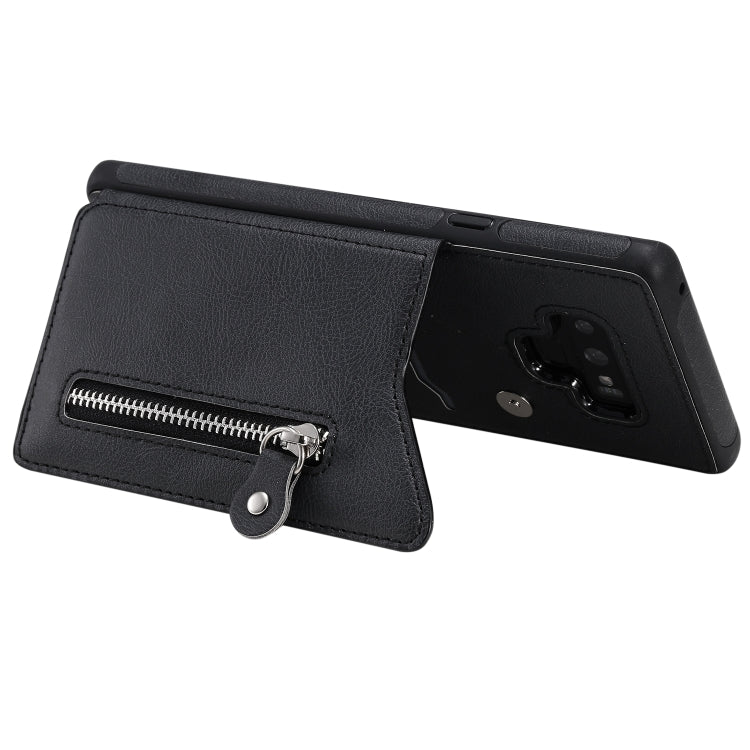 For Galaxy Note9 Solid Color Double Buckle Zipper Shockproof Protective Case