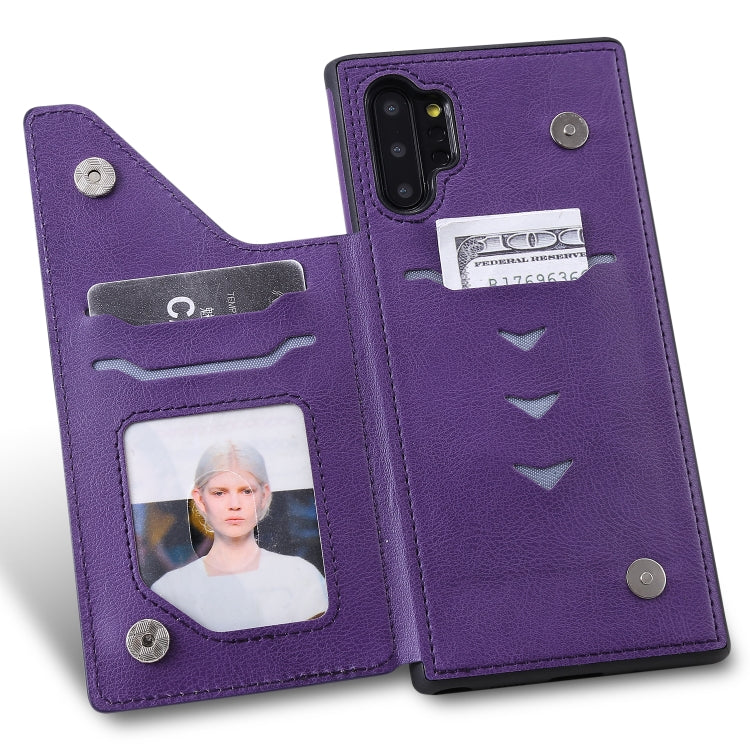 For Galaxy Note 10 Plus Solid Color Double Buckle Zipper Shockproof Protective Case