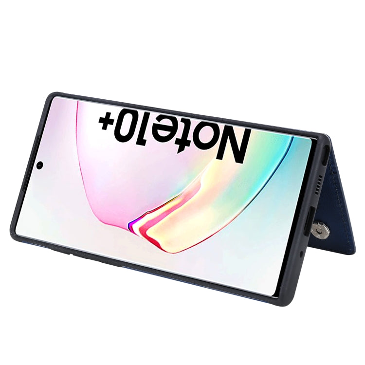 For Galaxy Note 10 Plus Solid Color Double Buckle Zipper Shockproof Protective Case