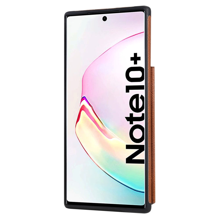 For Galaxy Note 10 Plus Solid Color Double Buckle Zipper Shockproof Protective Case