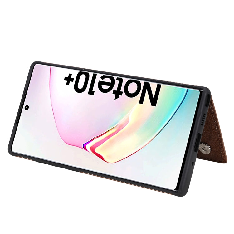 For Galaxy Note 10 Plus Solid Color Double Buckle Zipper Shockproof Protective Case