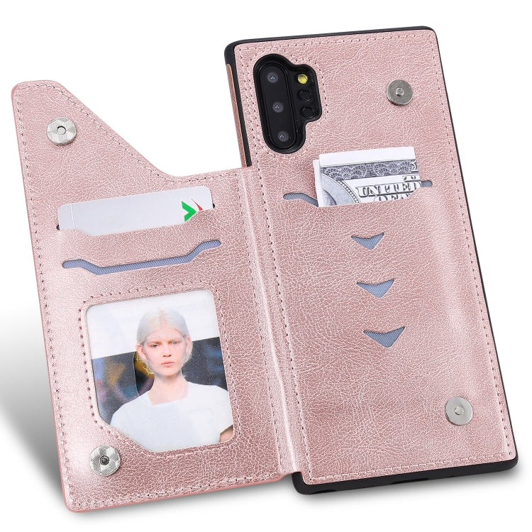 For Galaxy Note 10 Plus Solid Color Double Buckle Zipper Shockproof Protective Case