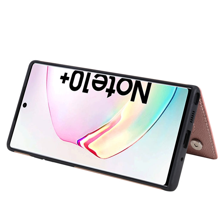 For Galaxy Note 10 Plus Solid Color Double Buckle Zipper Shockproof Protective Case