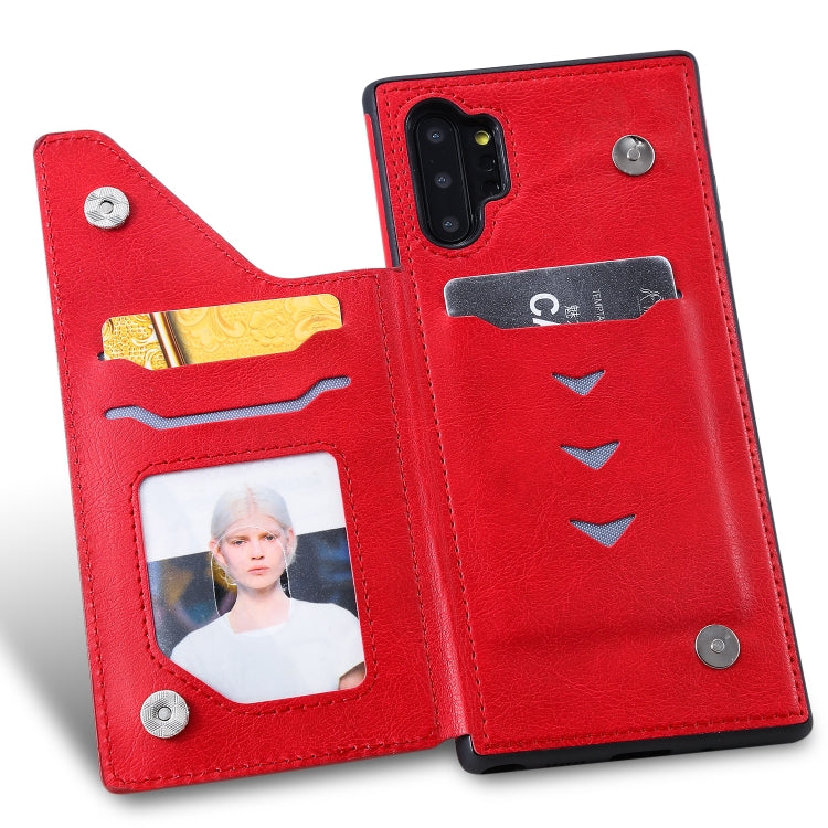 For Galaxy Note 10 Plus Solid Color Double Buckle Zipper Shockproof Protective Case