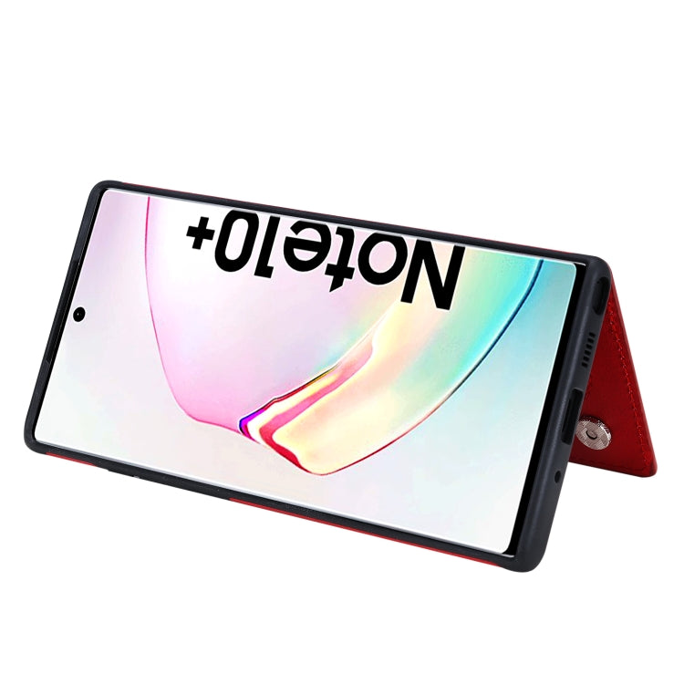 For Galaxy Note 10 Plus Solid Color Double Buckle Zipper Shockproof Protective Case