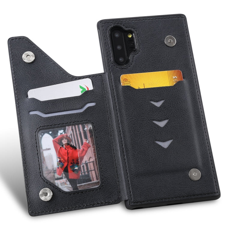 For Galaxy Note 10 Plus Solid Color Double Buckle Zipper Shockproof Protective Case