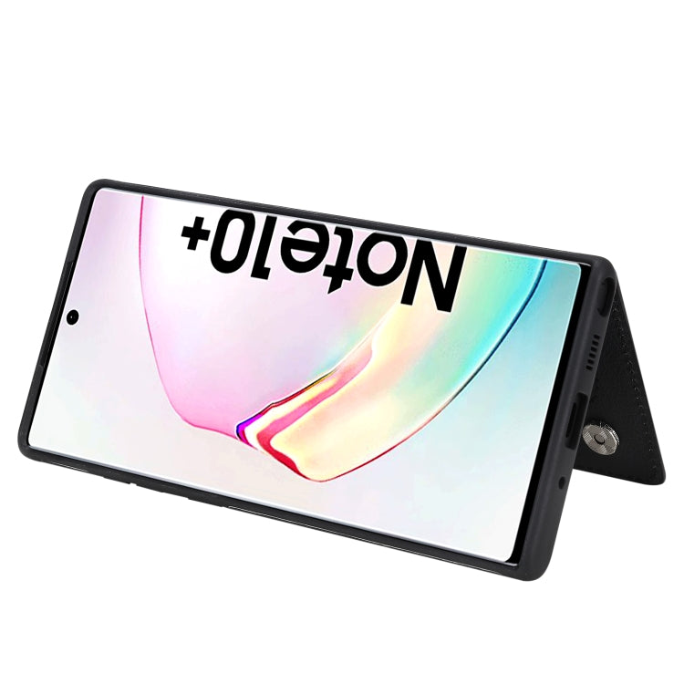 For Galaxy Note 10 Plus Solid Color Double Buckle Zipper Shockproof Protective Case