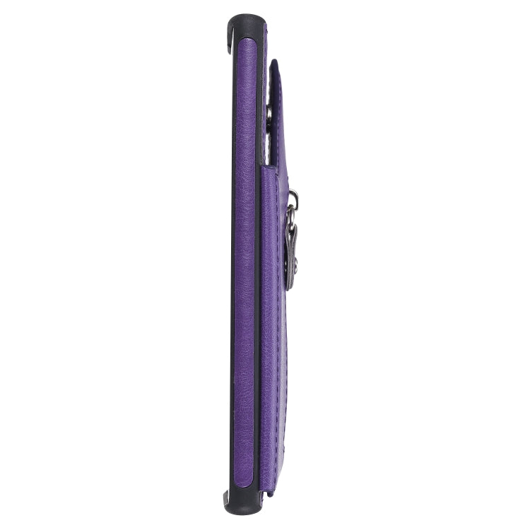 For Galaxy Note 10 Solid Color Double Buckle Zipper Shockproof Protective Case