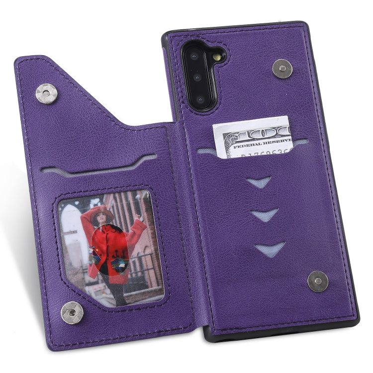 For Galaxy Note 10 Solid Color Double Buckle Zipper Shockproof Protective Case