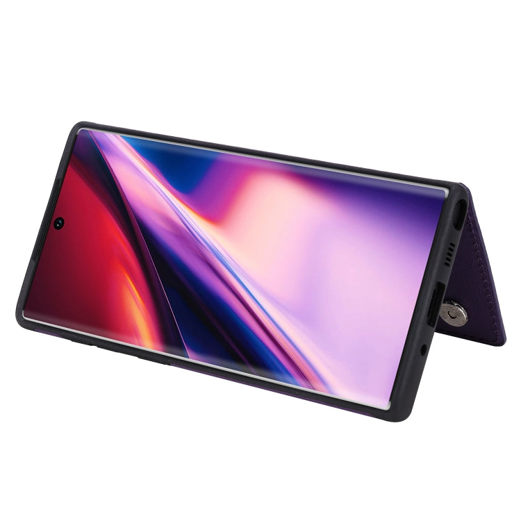 For Galaxy Note 10 Solid Color Double Buckle Zipper Shockproof Protective Case