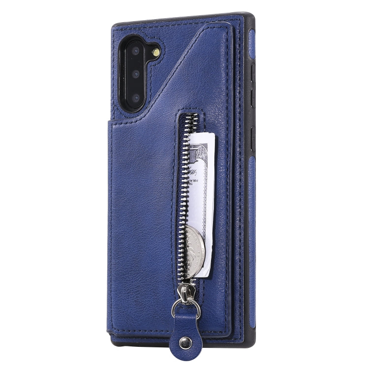 For Galaxy Note 10 Solid Color Double Buckle Zipper Shockproof Protective Case