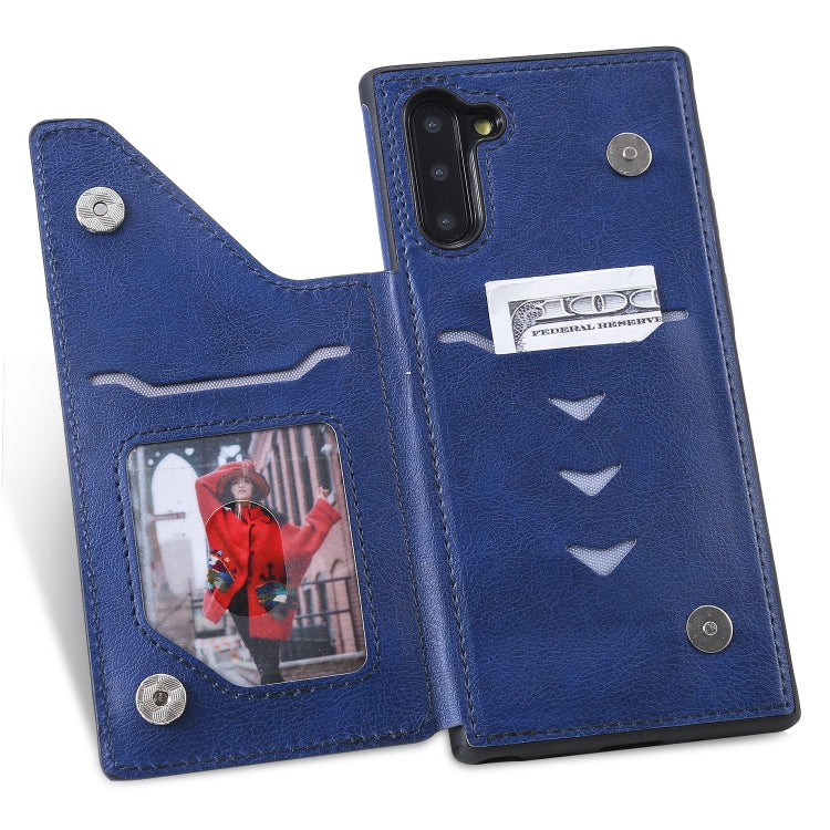 For Galaxy Note 10 Solid Color Double Buckle Zipper Shockproof Protective Case