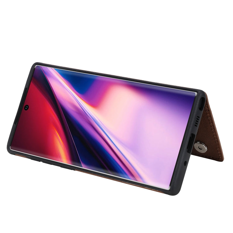 For Galaxy Note 10 Solid Color Double Buckle Zipper Shockproof Protective Case