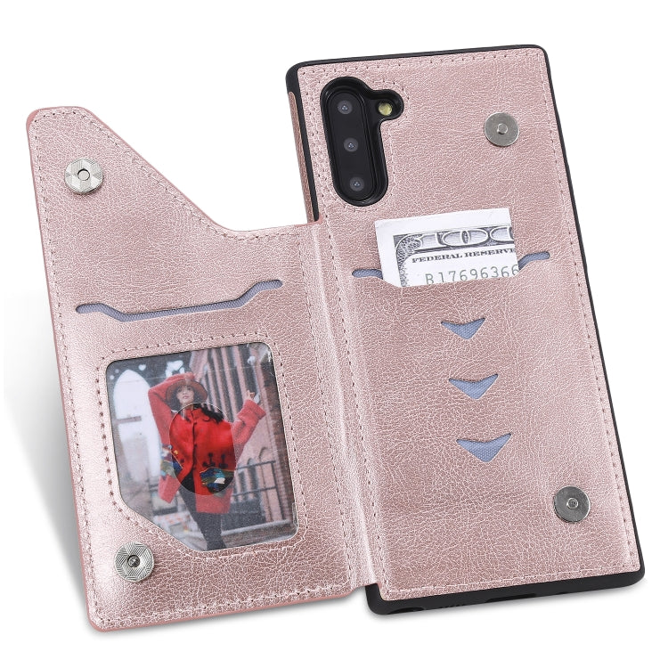 For Galaxy Note 10 Solid Color Double Buckle Zipper Shockproof Protective Case