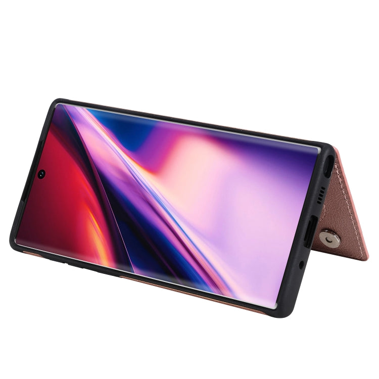For Galaxy Note 10 Solid Color Double Buckle Zipper Shockproof Protective Case