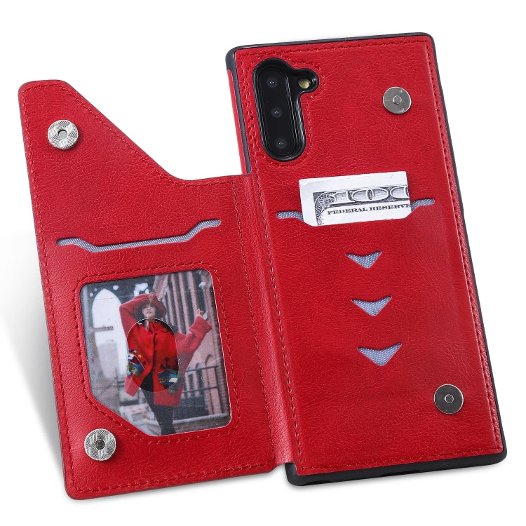For Galaxy Note 10 Solid Color Double Buckle Zipper Shockproof Protective Case