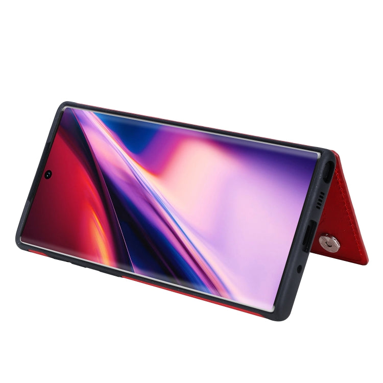 For Galaxy Note 10 Solid Color Double Buckle Zipper Shockproof Protective Case