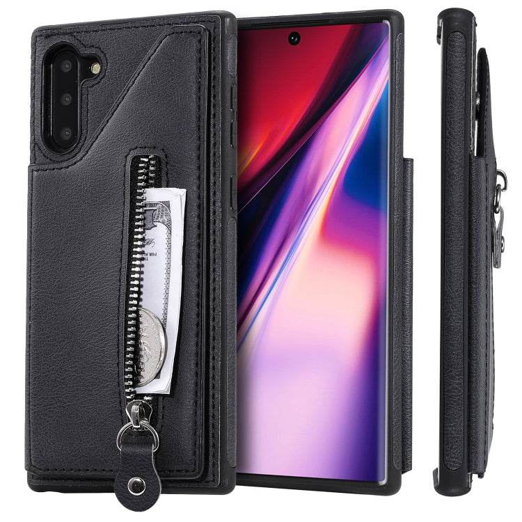 For Galaxy Note 10 Solid Color Double Buckle Zipper Shockproof Protective Case
