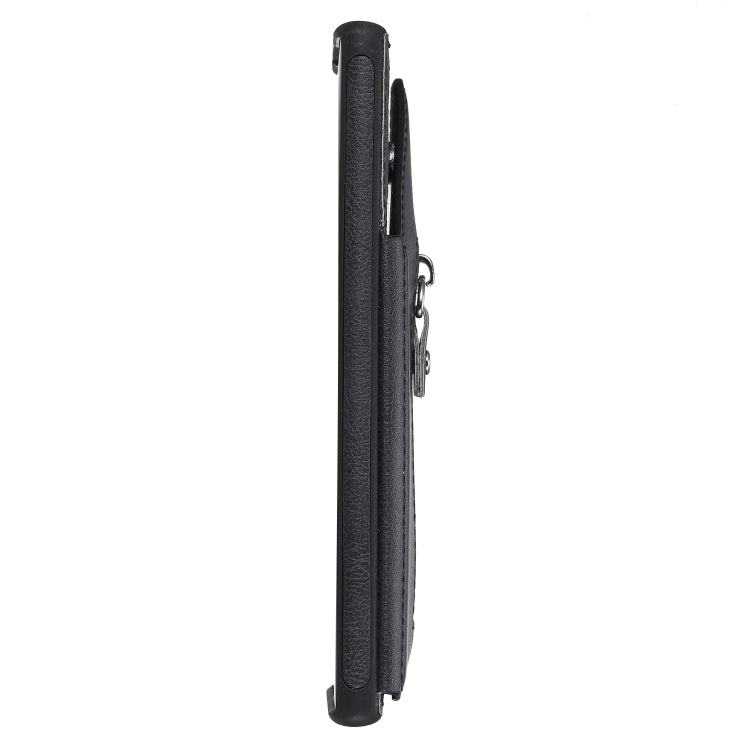 For Galaxy Note 10 Solid Color Double Buckle Zipper Shockproof Protective Case