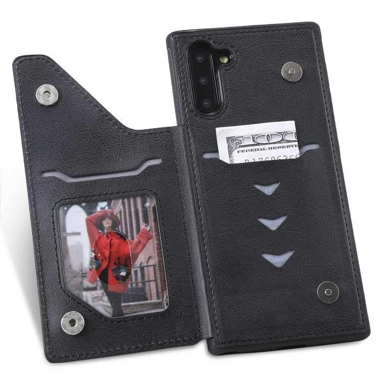 For Galaxy Note 10 Solid Color Double Buckle Zipper Shockproof Protective Case