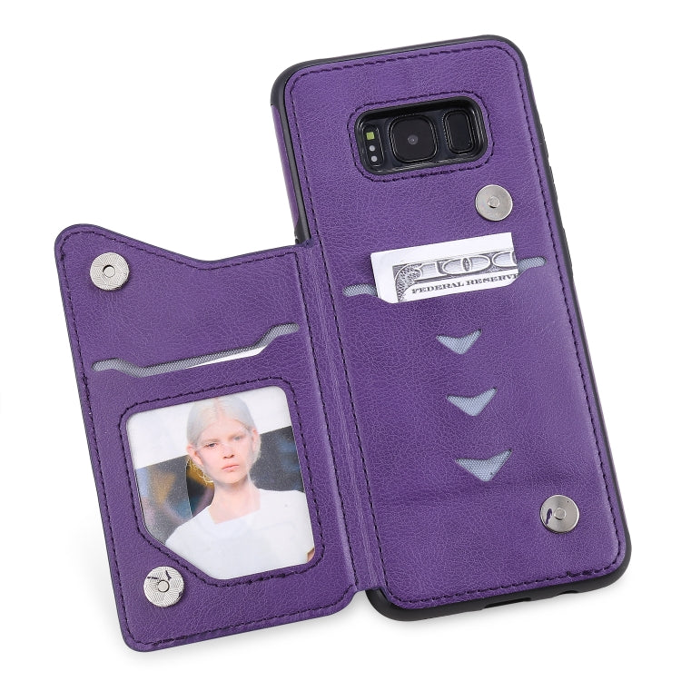 For Galaxy S8 Solid Color Double Buckle Zipper Shockproof Protective Case