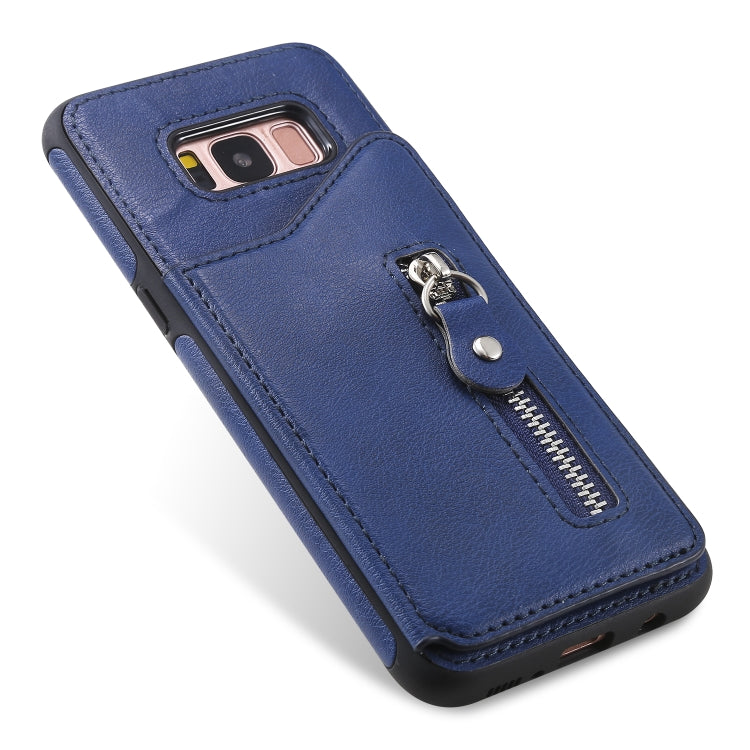 For Galaxy S8 Solid Color Double Buckle Zipper Shockproof Protective Case