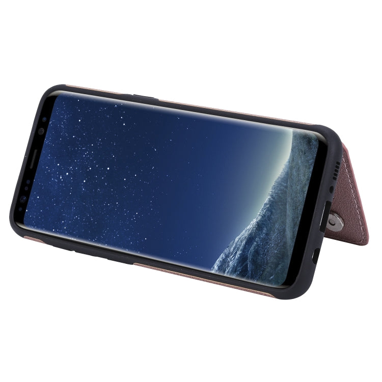 For Galaxy S8 Solid Color Double Buckle Zipper Shockproof Protective Case