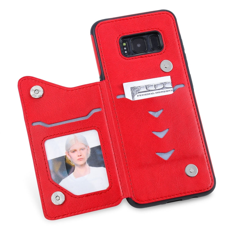 For Galaxy S8 Solid Color Double Buckle Zipper Shockproof Protective Case