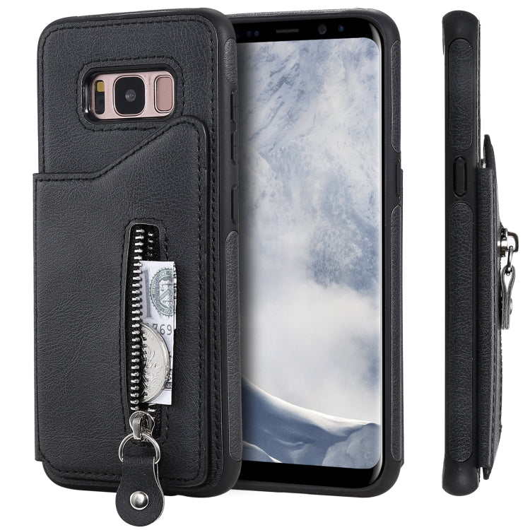 For Galaxy S8 Solid Color Double Buckle Zipper Shockproof Protective Case