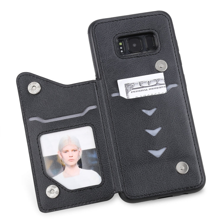 For Galaxy S8 Solid Color Double Buckle Zipper Shockproof Protective Case