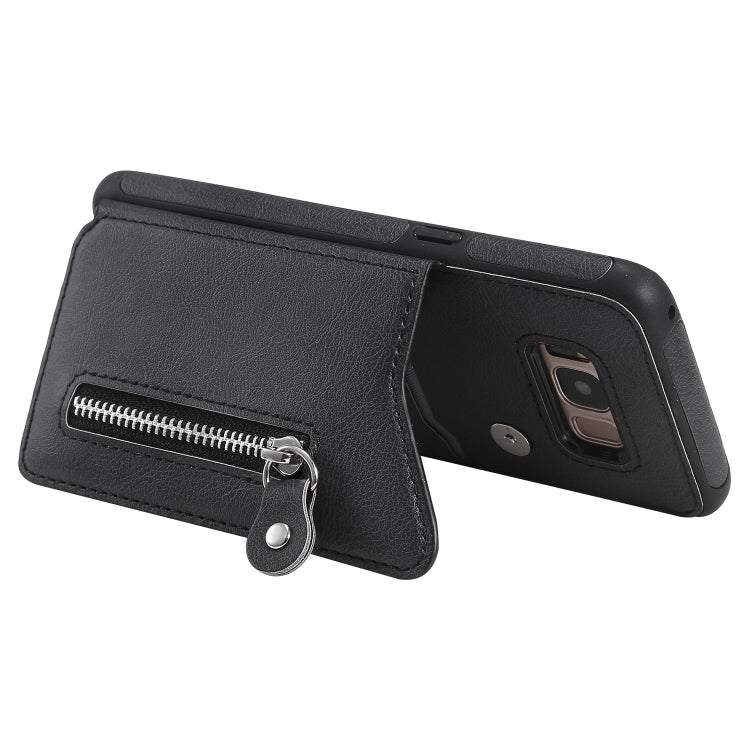 For Galaxy S8 Solid Color Double Buckle Zipper Shockproof Protective Case