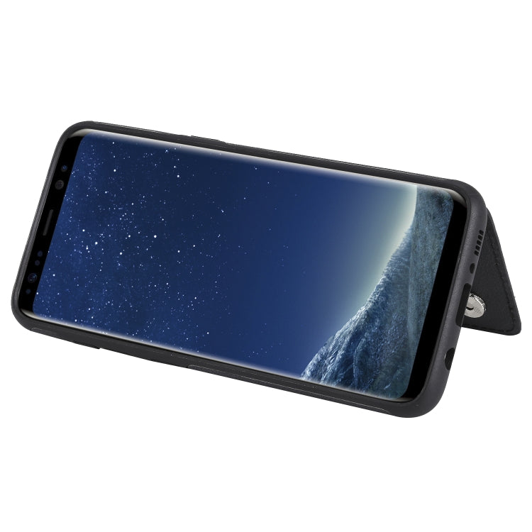 For Galaxy S8 Solid Color Double Buckle Zipper Shockproof Protective Case