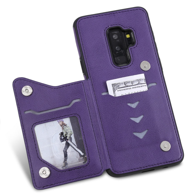 For Galaxy S9 Plus Solid Color Double Buckle Zipper Shockproof Protective Case