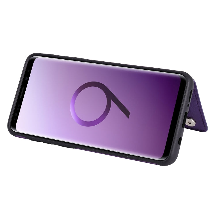 For Galaxy S9 Plus Solid Color Double Buckle Zipper Shockproof Protective Case