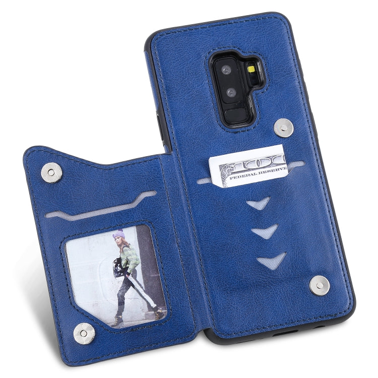 For Galaxy S9 Plus Solid Color Double Buckle Zipper Shockproof Protective Case