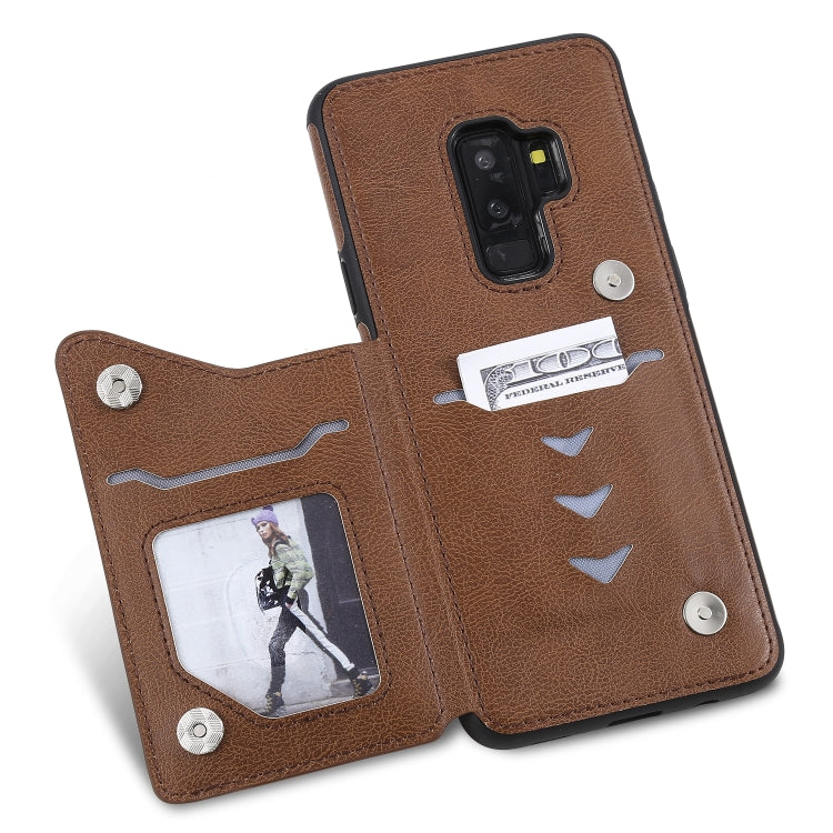 For Galaxy S9 Plus Solid Color Double Buckle Zipper Shockproof Protective Case