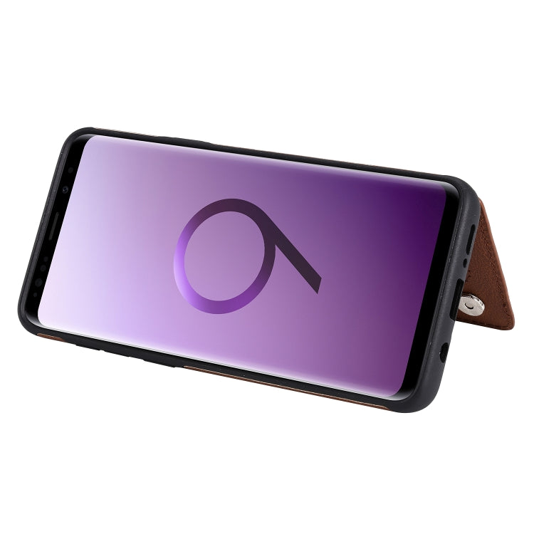 For Galaxy S9 Plus Solid Color Double Buckle Zipper Shockproof Protective Case