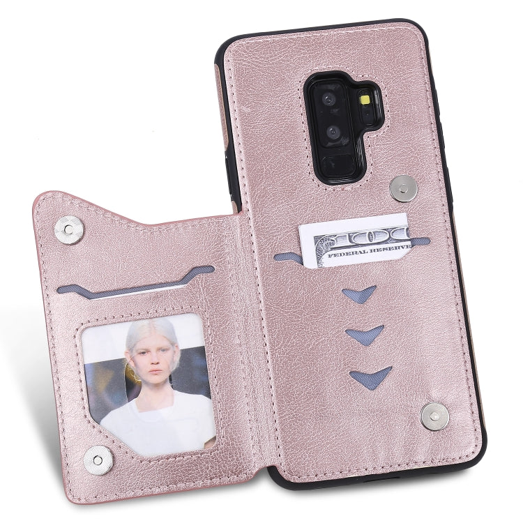 For Galaxy S9 Plus Solid Color Double Buckle Zipper Shockproof Protective Case