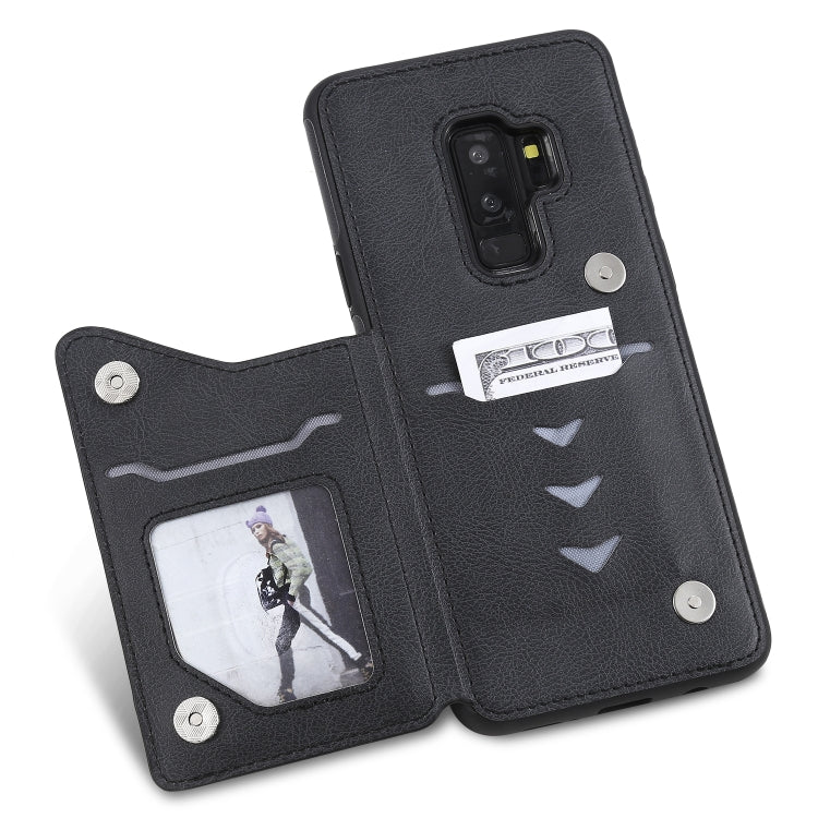 For Galaxy S9 Plus Solid Color Double Buckle Zipper Shockproof Protective Case